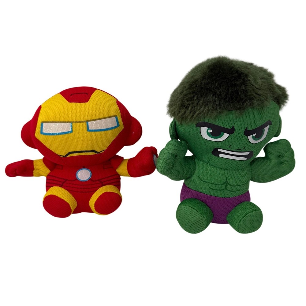 Ty Marvel Beanie Babies Iron Man and Hulk Plush Set 6" Avengers Superheroes 2022